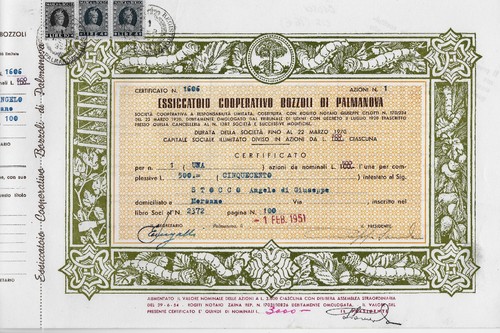 Azione vera originale - originale, d'epoca